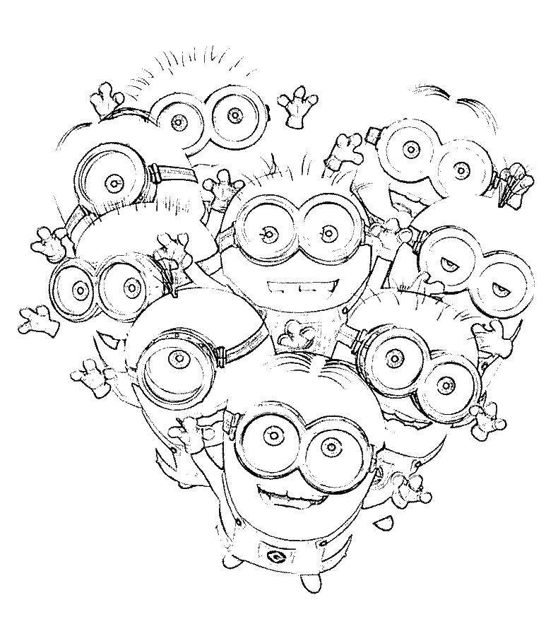 Coloring Happy minions. Category the minions. Tags:  the minions.