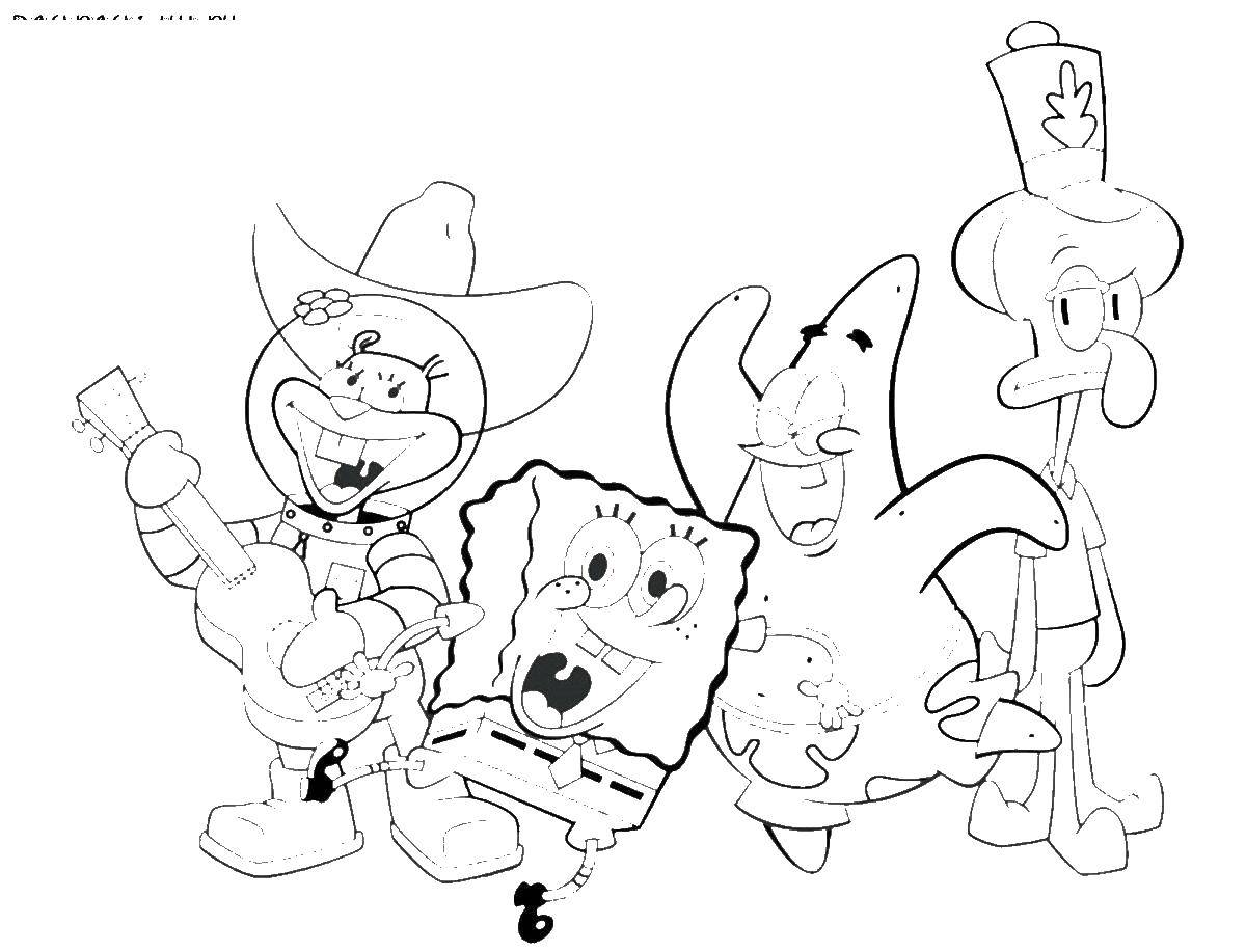 Coloring Spongebob and his friends. Category spongebob. Tags:  the spongebob, Patrick.