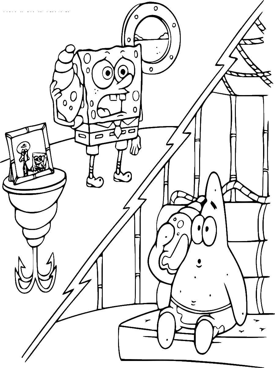 Coloring Spongebob and Patrick talking on the phone. Category spongebob. Tags:  the spongebob, Patrick.