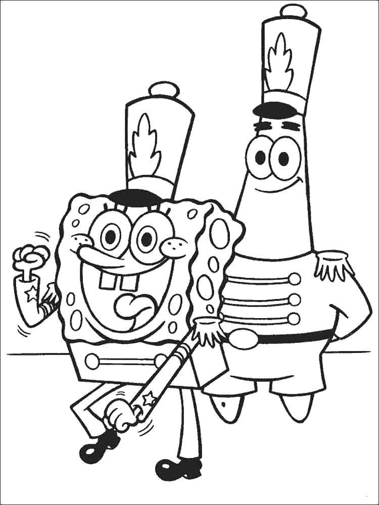 Coloring Spongebob and Patrick star. Category Cartoon character. Tags:  the spongebob, Patrick star.
