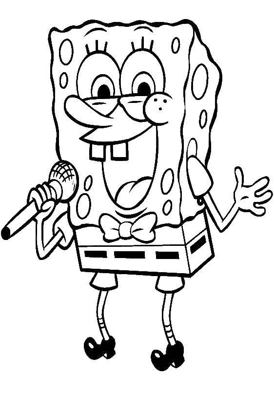 Coloring Spongebob sings a song. Category spongebob. Tags:  the spongebob, Patrick.