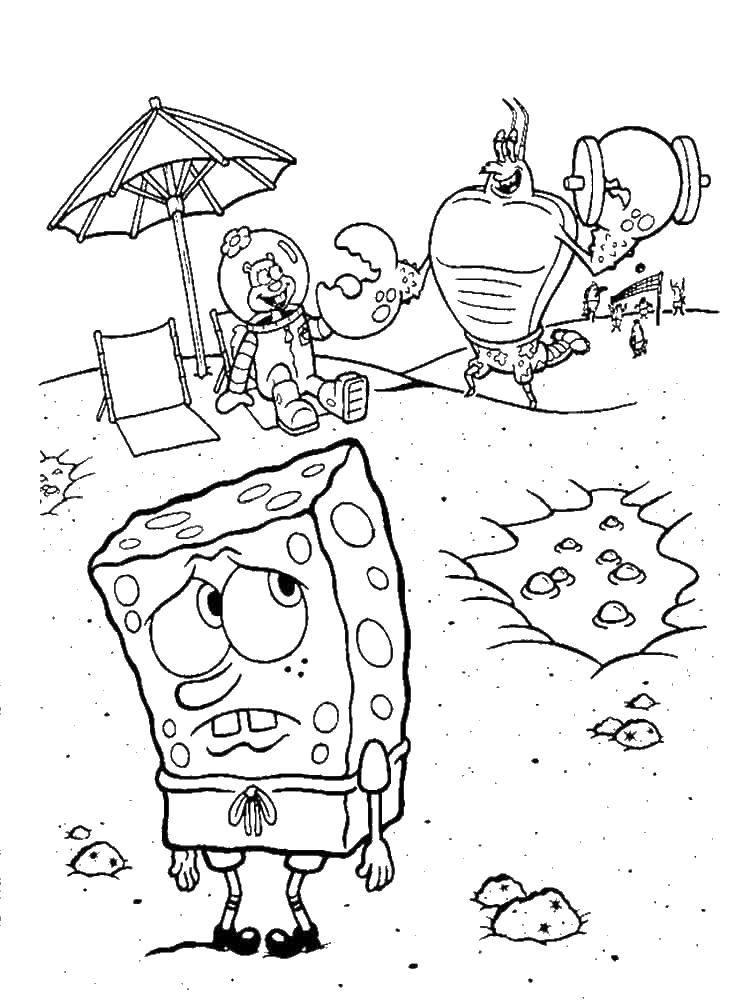 Coloring Spongebob is upset. Category spongebob. Tags:  the spongebob, Patrick.