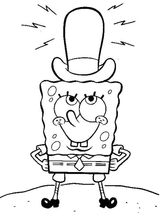 Coloring Spongebob hat. Category spongebob. Tags:  the spongebob, Patrick.