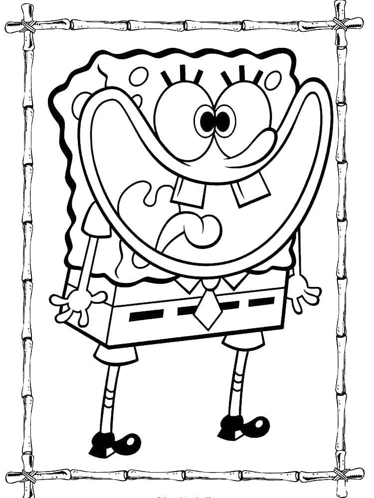 Coloring Smile spongebob. Category Cartoon character. Tags:  the spongebob, smile.