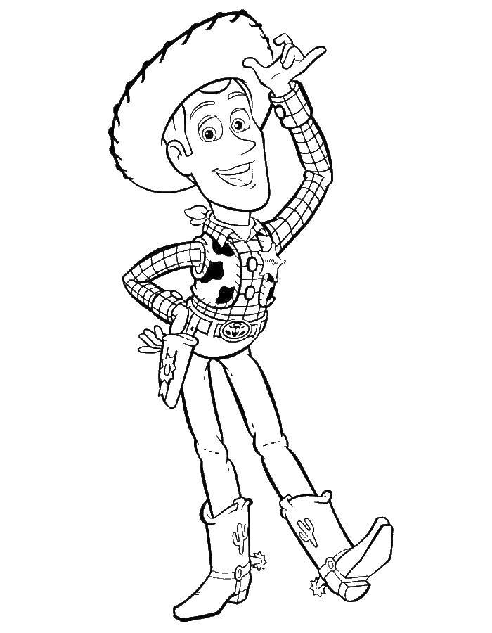 Coloring Doll cowboy woody. Category cartoons. Tags:  Woody, toys.