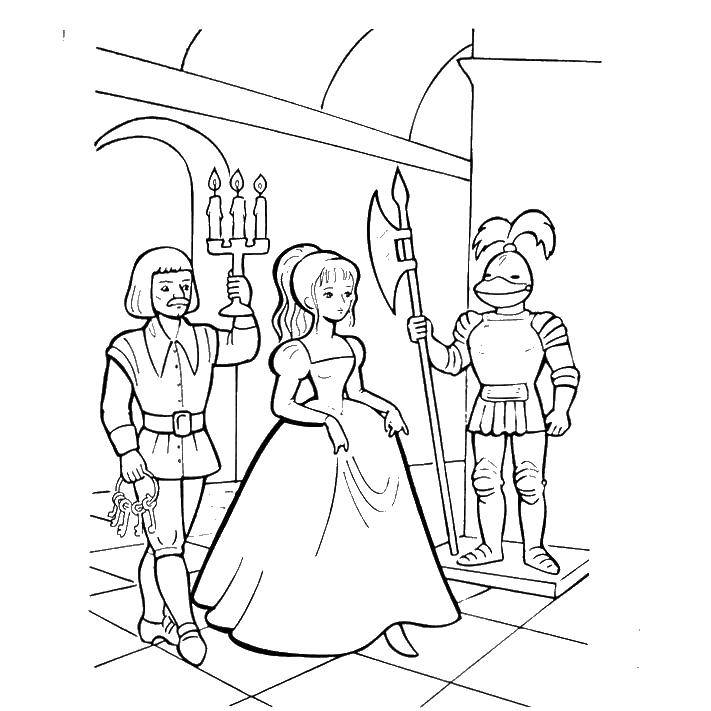 Coloring The Princess and the guard. Category the Princess and the pea. Tags:  Princess , polka dot.