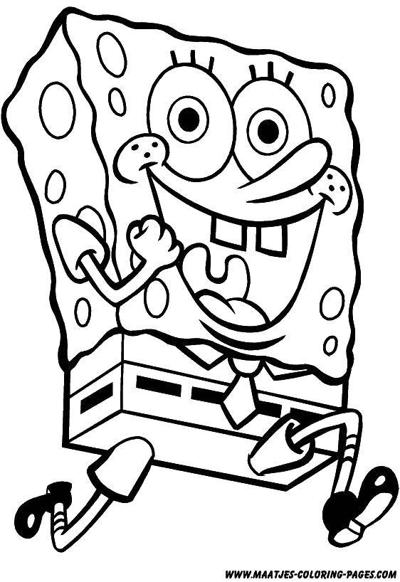 Coloring Joyful spongebob. Category Cartoon character. Tags:  sponge Bob, joy.