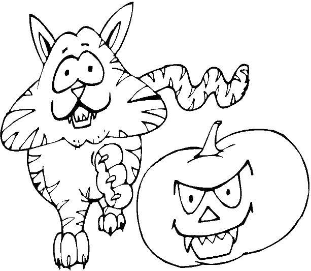 Coloring Halloween. Category pumpkin Halloween. Tags:  Halloween, pumpkin.