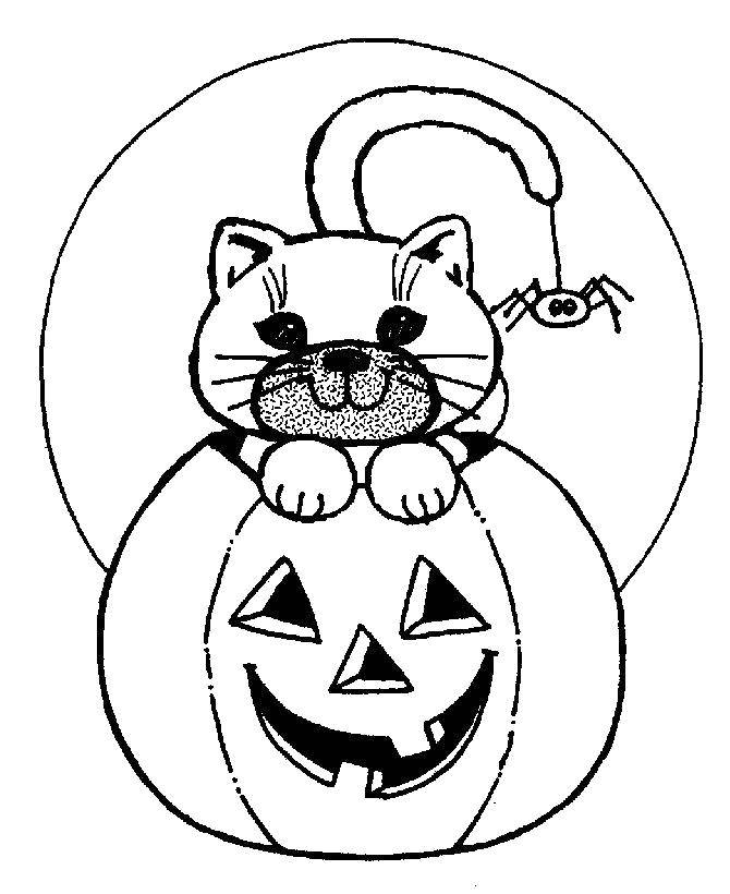 Coloring The cat on the pumpkin. Category pumpkin Halloween. Tags:  Halloween, pumpkin.