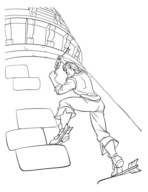 Coloring The Prince saves Rapunzel from captivity. Category coloring pages Rapunzel tangled. Tags:  Disney, Rapunzel.