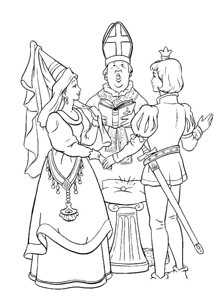 Coloring The Princess and the Prince get married. Category the Princess and the pea. Tags:  Princess , polka dot.