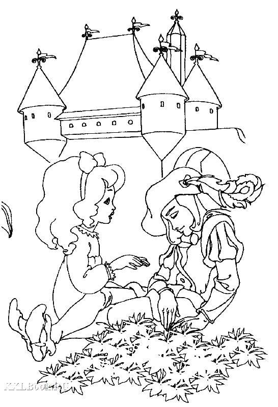 Coloring The Princess and the Prince. Category The characters from fairy tales. Tags:  Prince, Princess, castle.