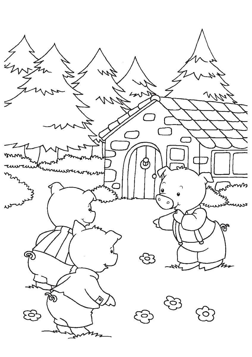 Coloring The three little pigs play. Category baby. Tags:  three, the pig, the tale.