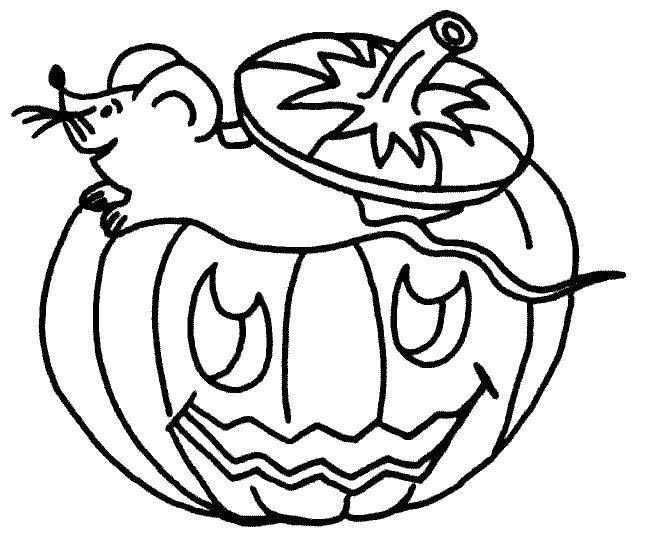 Coloring Mouse in pumpkin. Category pumpkin Halloween. Tags:  Halloween, pumpkin.