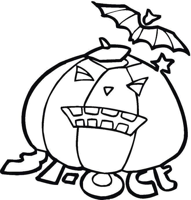 Coloring Pumpkin on Halloween. Category pumpkin Halloween. Tags:  pumpkin, Halloween.