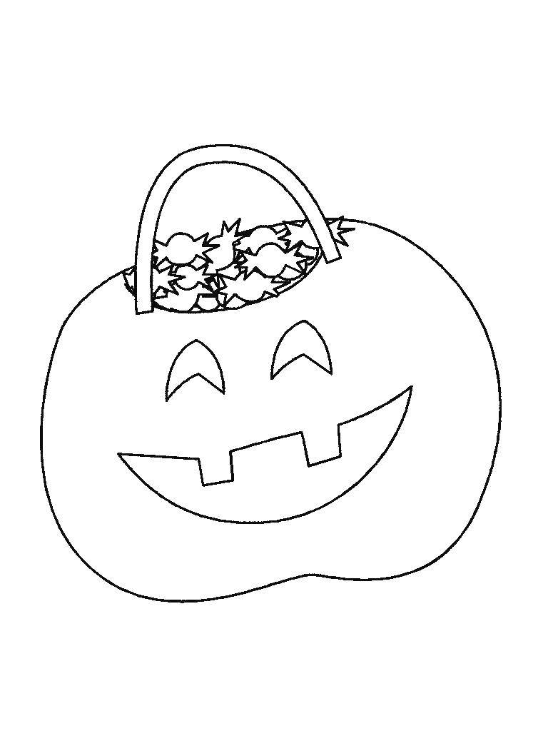 Название: Раскраска Тыква с конфетами на хэллоуин. Категория: тыква на хэллоуин. Теги: тыква, хэллоуин.
