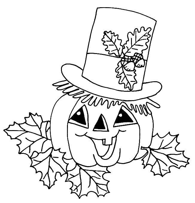 Coloring Jolly pumpkin. Category pumpkin Halloween. Tags:  Halloween, pumpkin.