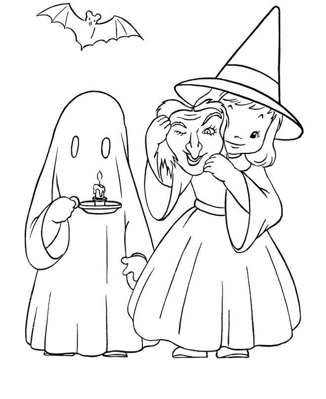 Coloring Halloween costumes. Category Ghost . Tags:  Halloween, Ghost, pumpkin, witch.