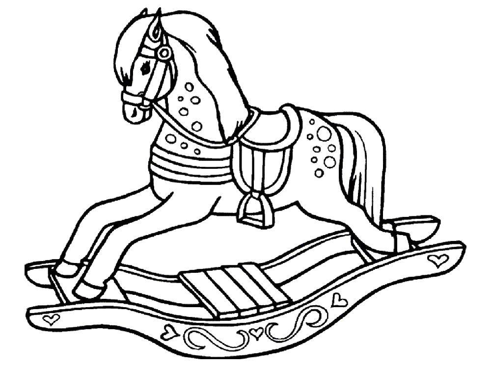 Лошадка качалка сувенирная Хохлома 210*160