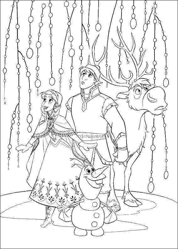 Coloring Cartoon characters cold heart . Category Cartoon character. Tags:  Disney, Elsa, frozen, Princess.