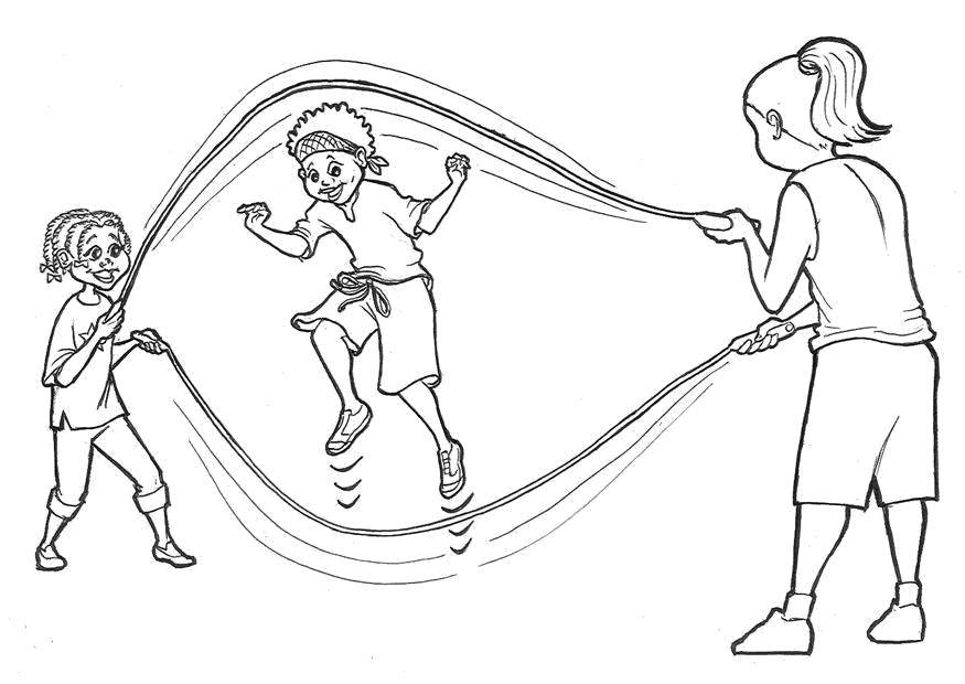 Coloring Jumping rope. Category children. Tags:  Kids, game, fun.