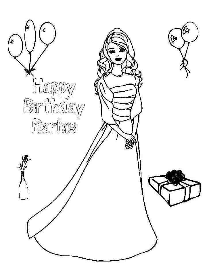 Название: Раскраска С днём рождения, барби!. Категория: Барби. Теги: Барби, именинница.