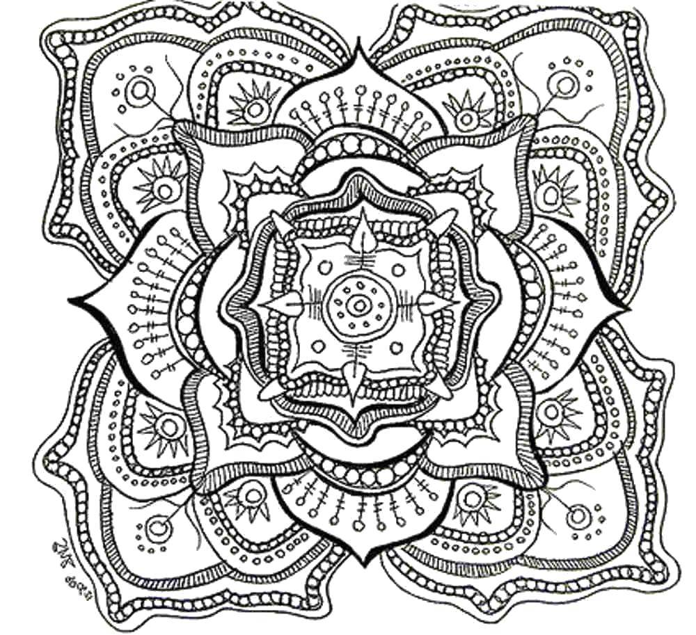 Coloring Floral pattern. Category pattern . Tags:  Patterns, flower.