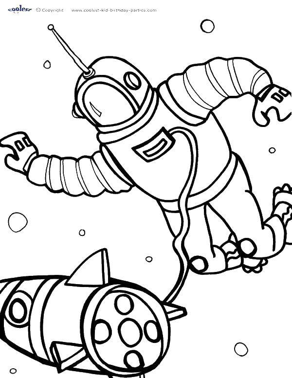 Coloring Astronaut in zero gravity. Category space. Tags:  astronaut.