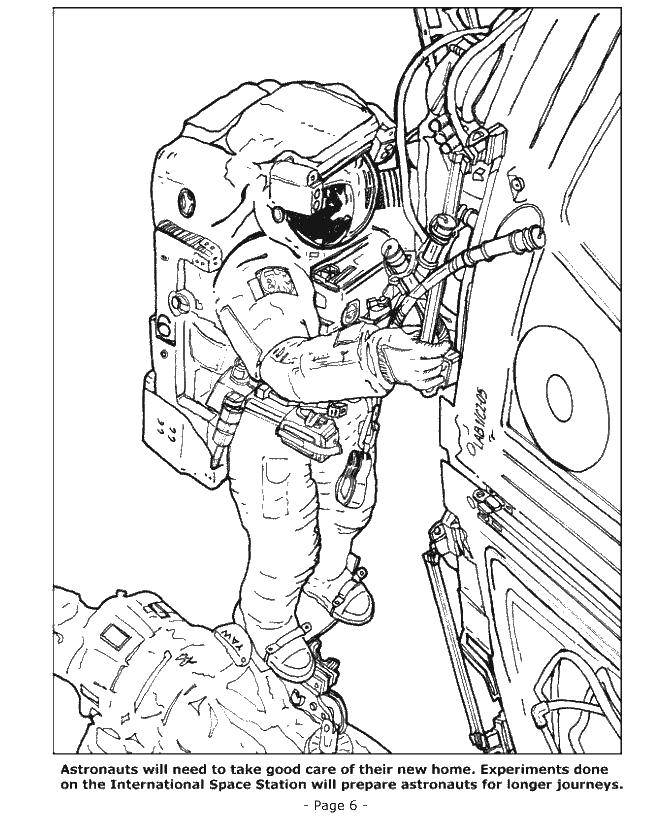 Coloring Astronaut. Category space. Tags:  astronaut.