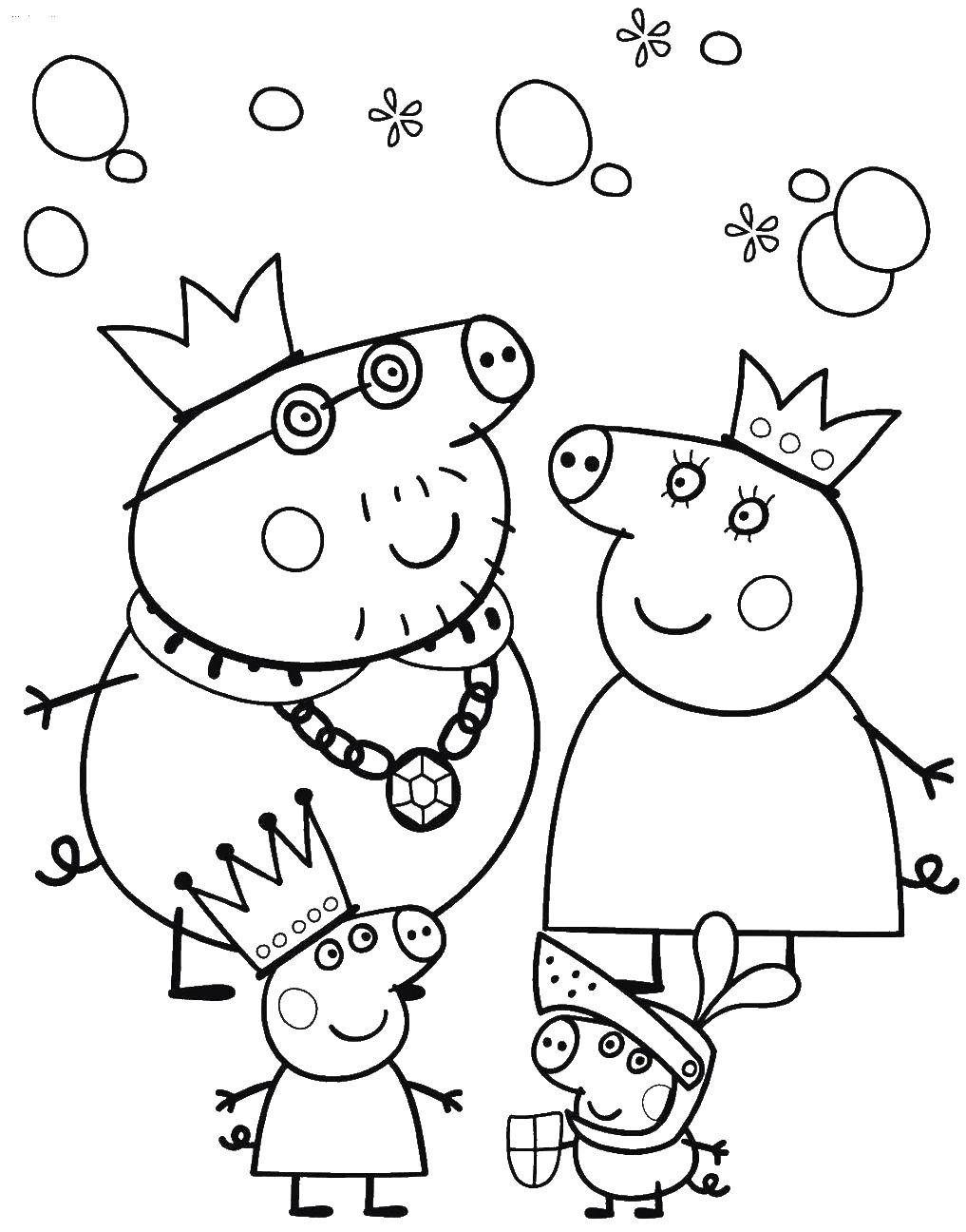 Coloring Family in peppa. Category Cartoon character. Tags:  Cartoon character, Peppa Pig.