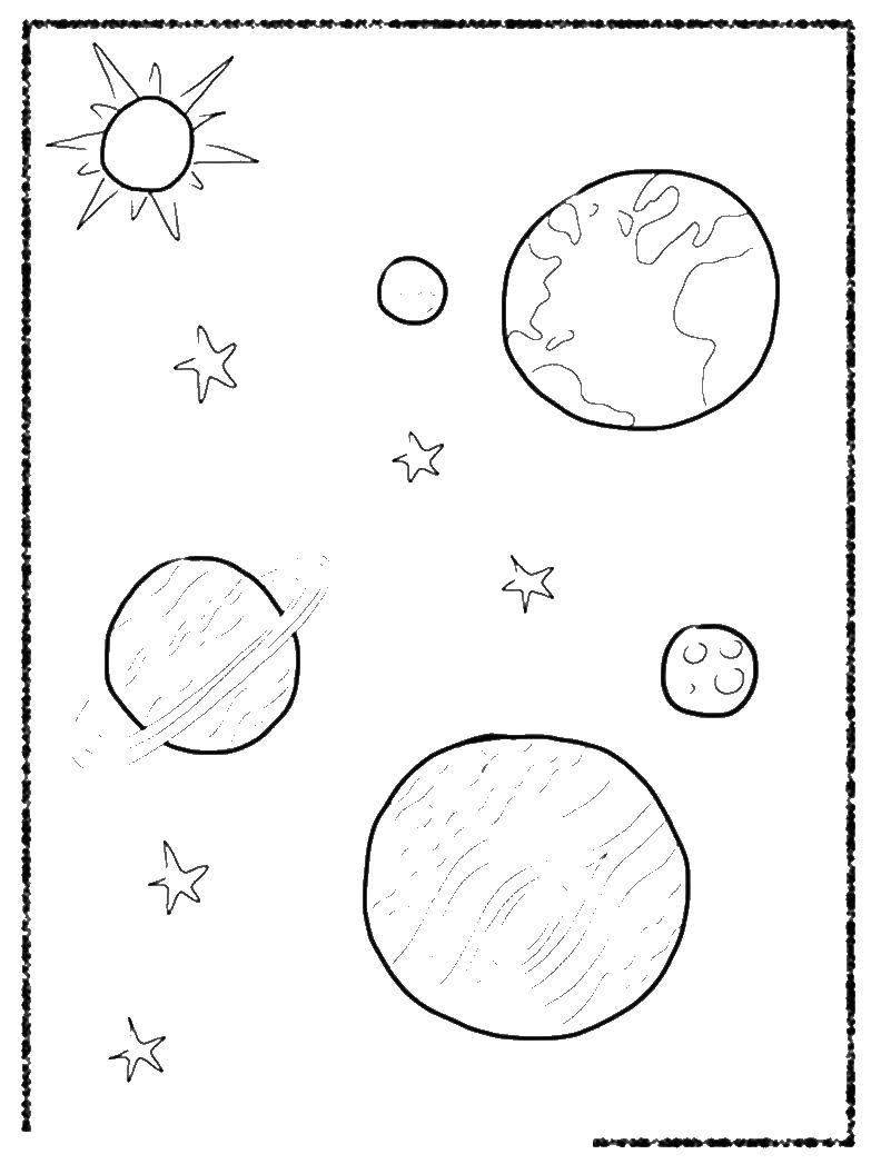 Coloring The map of the planets. Category space. Tags:  map, planet.