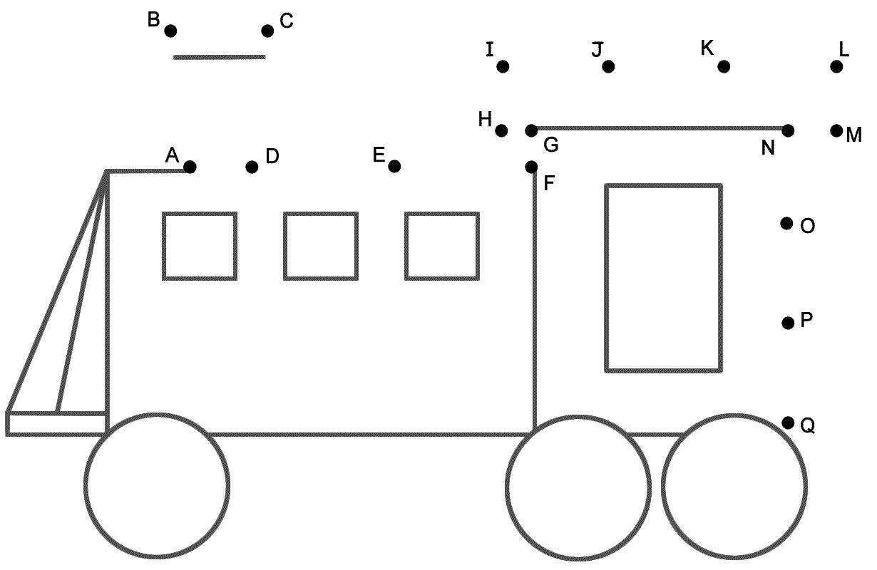 Coloring Draw the letters. Category Transport on English. Tags:  Transportation, truck.