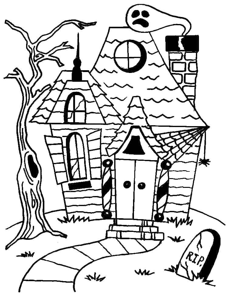 Coloring Haunted house. Category Coloring house. Tags:  House, building.