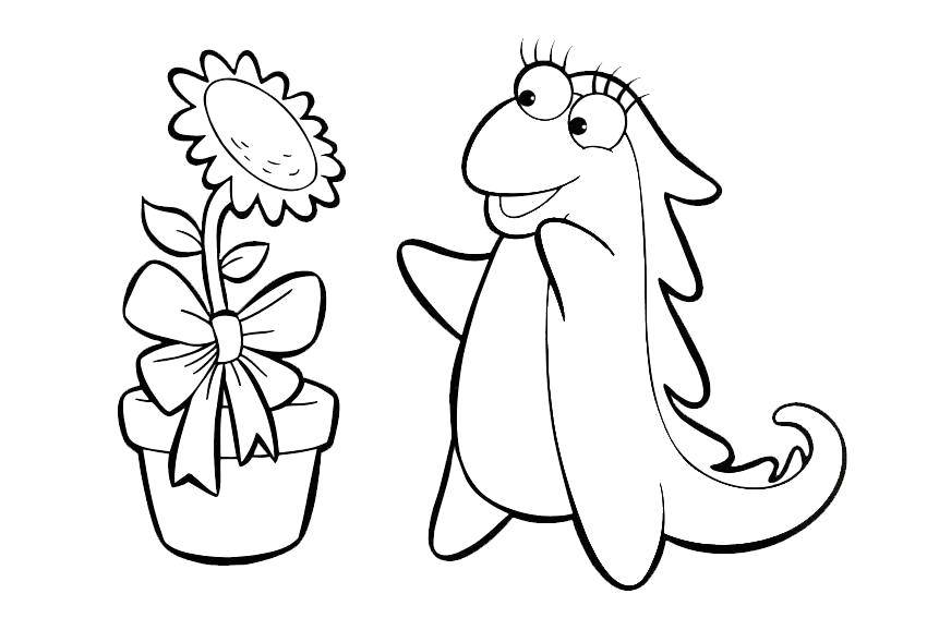 Coloring Iguana ISA. Category Cartoon character. Tags:  Cartoon character, Dora the Explorer, Dora, Boots.