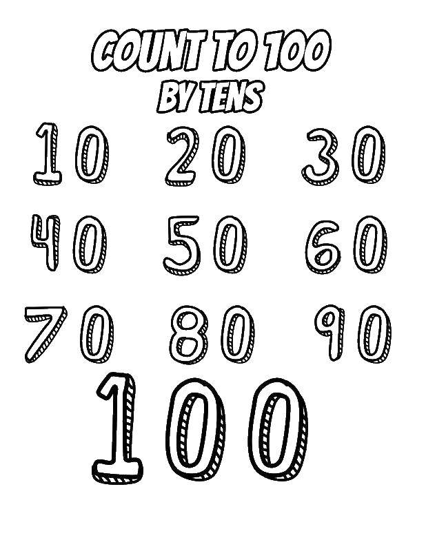 Coloring Learning to count to 100. Category Learn to count. Tags:  Numbers , account numbers.