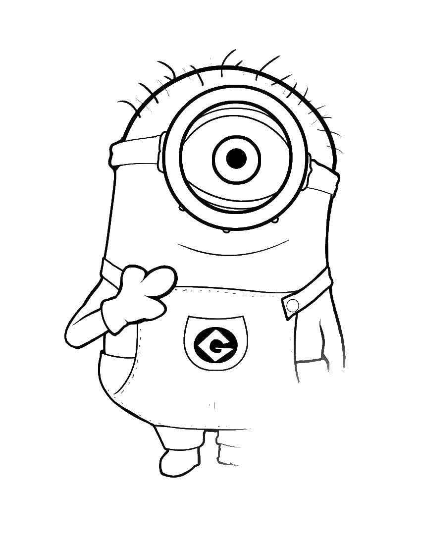 Coloring Minion. Category the minions. Tags:  Cartoon character, Minion.