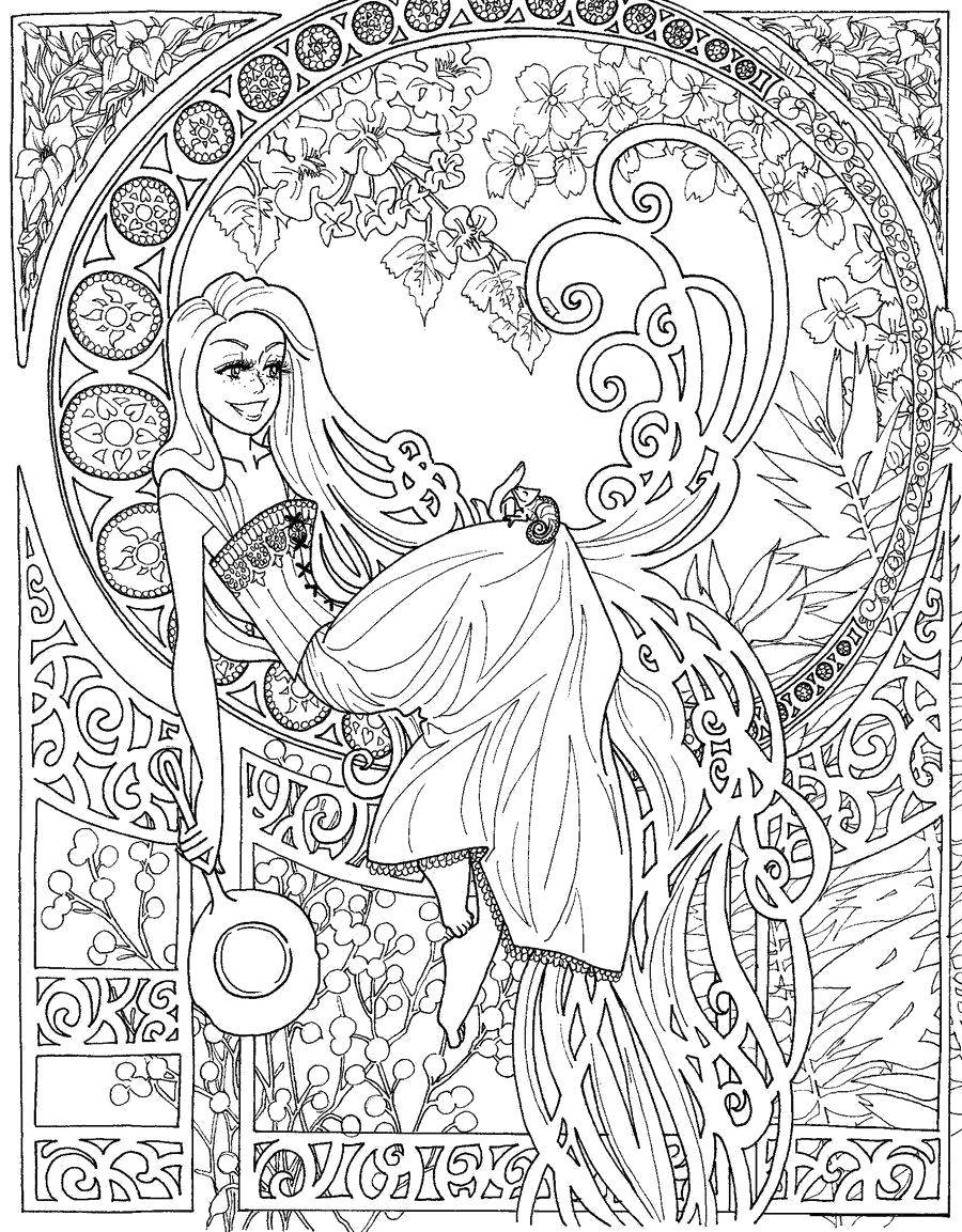 Coloring Rapunzel and chameleon. Category Disney coloring pages. Tags:  Disney, Rapunzel.