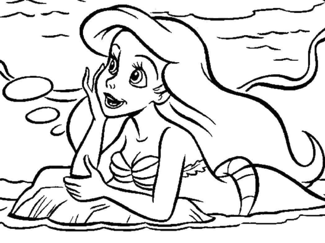 Coloring The little mermaid Ariel from the disney cartoon. Category Disney cartoons. Tags:  Disney, the little mermaid, Ariel.