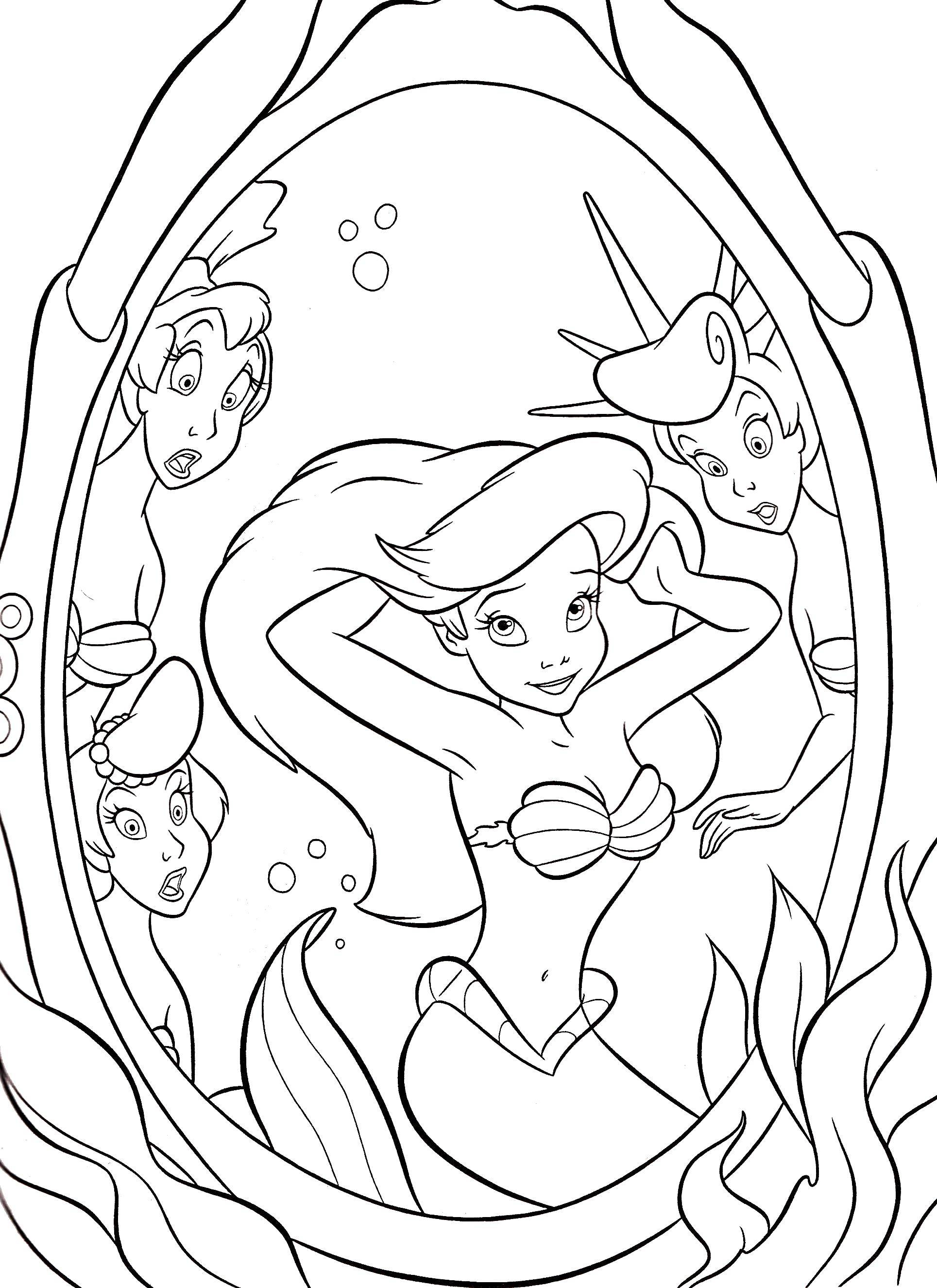 Coloring Ariel is the most beautiful. Category Disney coloring pages. Tags:  Disney, the little mermaid, Ariel.