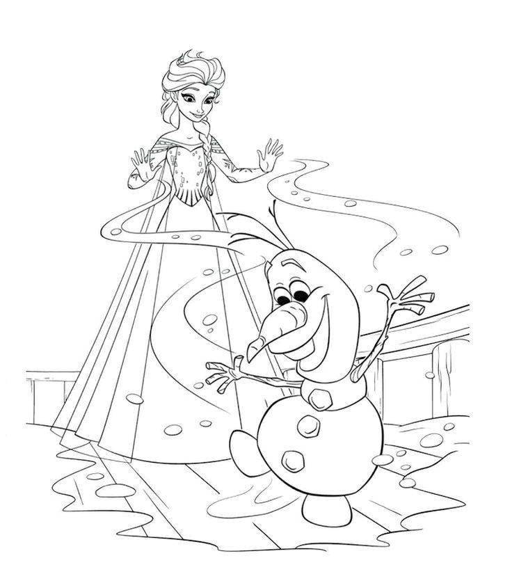 Название: Раскраска Эльза из мультфильма холодное сердце и снеговик. Категория: Диснеевские раскраски. Теги: Дисней, Эльза, Холодное сердце, принцесса.