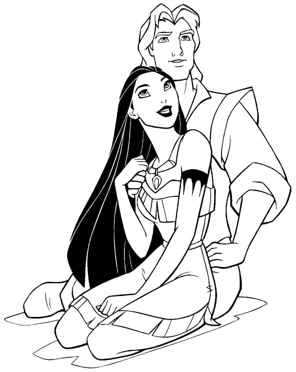 Coloring Mulan with her lover. Category Disney coloring pages. Tags:  Disney, Mulan.