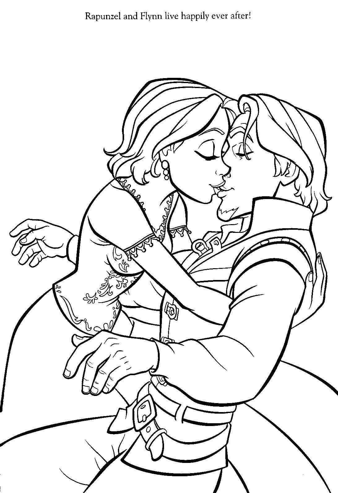 Coloring Rapunzel and Flynn. Category Disney coloring pages. Tags:  Disney, Rapunzel.