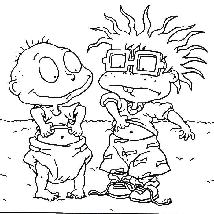 Coloring Tommy and Chuckie from rugrats! . Category cartoons. Tags:  Cartoon character, rugrats! .
