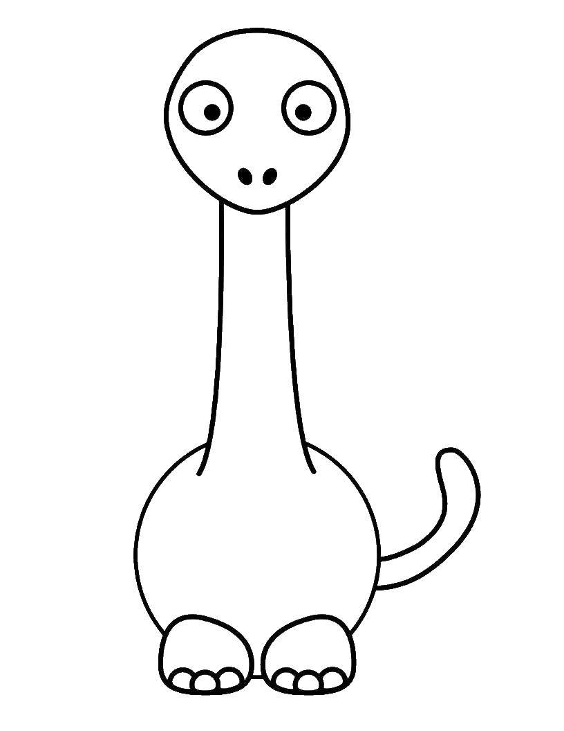 Нарисовать динозавра с длинной шеей