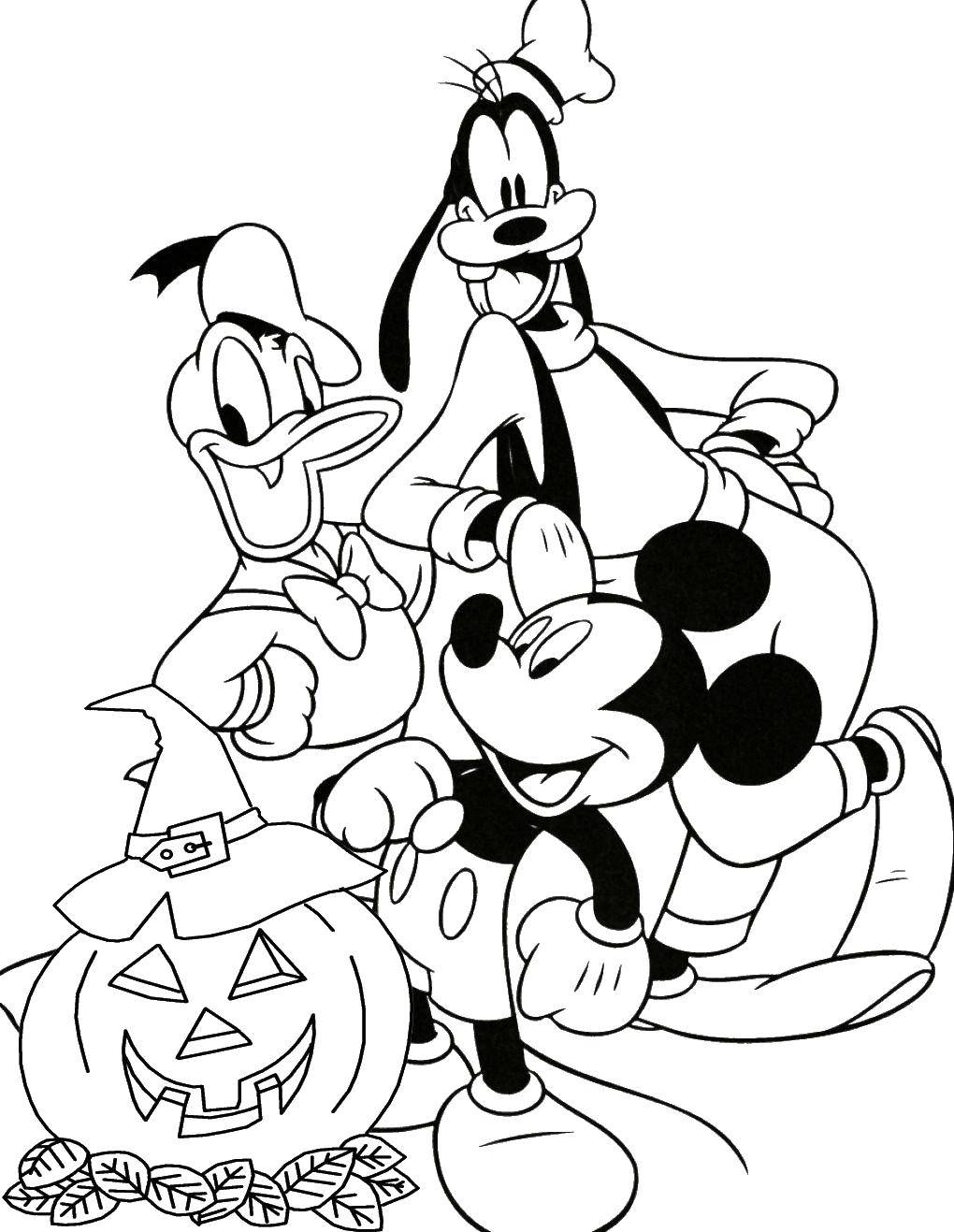 Coloring Mickey mouse, Donald and goofy. Category Disney coloring pages. Tags:  Disney, Mickey Mouse, Donald Duck, Goofy.
