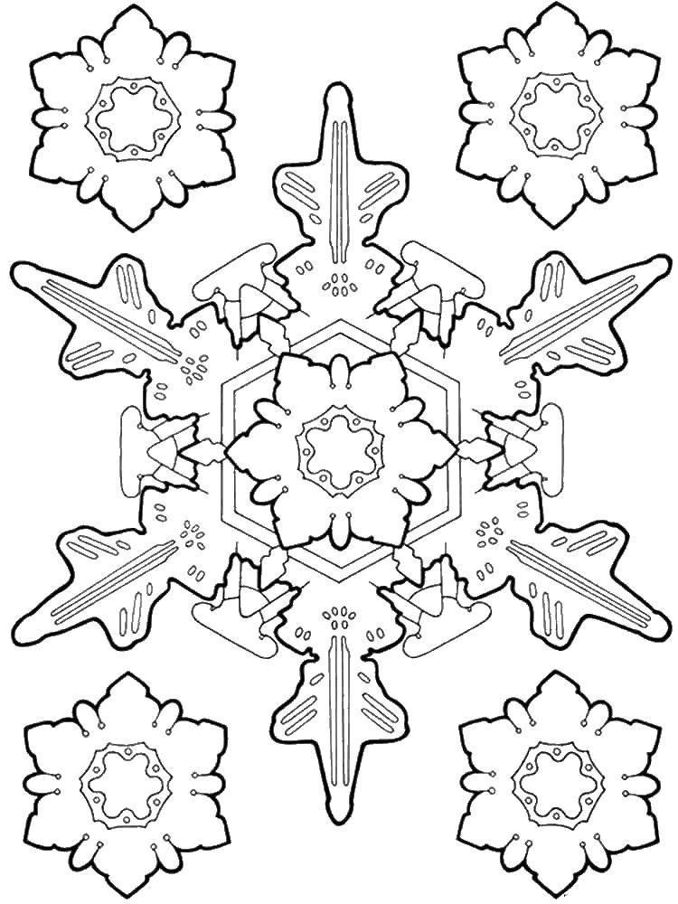 Coloring Volumetric snowflakes. Category snow. Tags:  snowflake.
