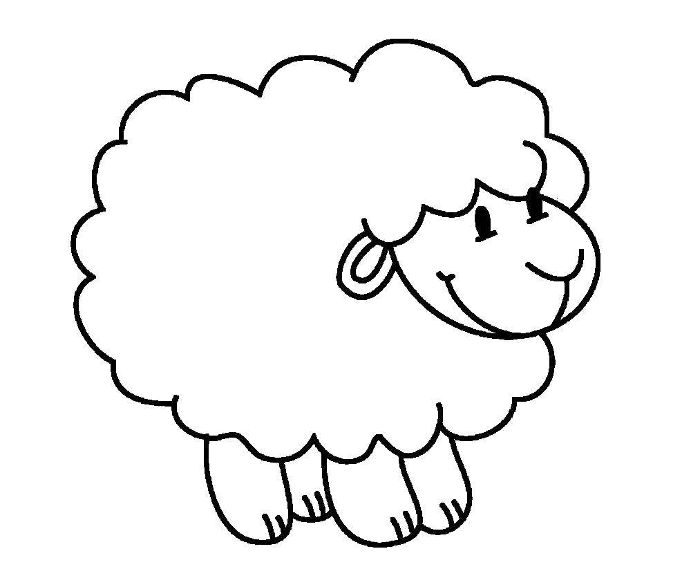 Название: Раскраска Овечка. Категория: раскраски для маленьких. Теги: овца.