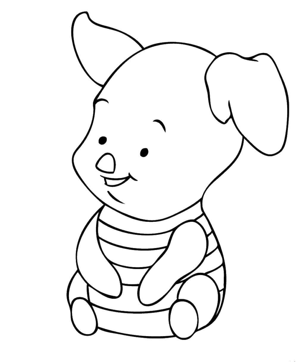 Coloring Piglet. Category cartoons. Tags:  Cartoon character, Winnie the Pooh, Piglet.
