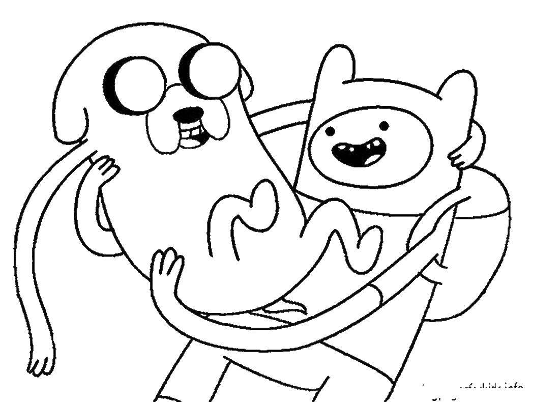 Coloring Finn and Jake are friends. Category cartoons. Tags:  The character from the cartoon, Adventure Time.