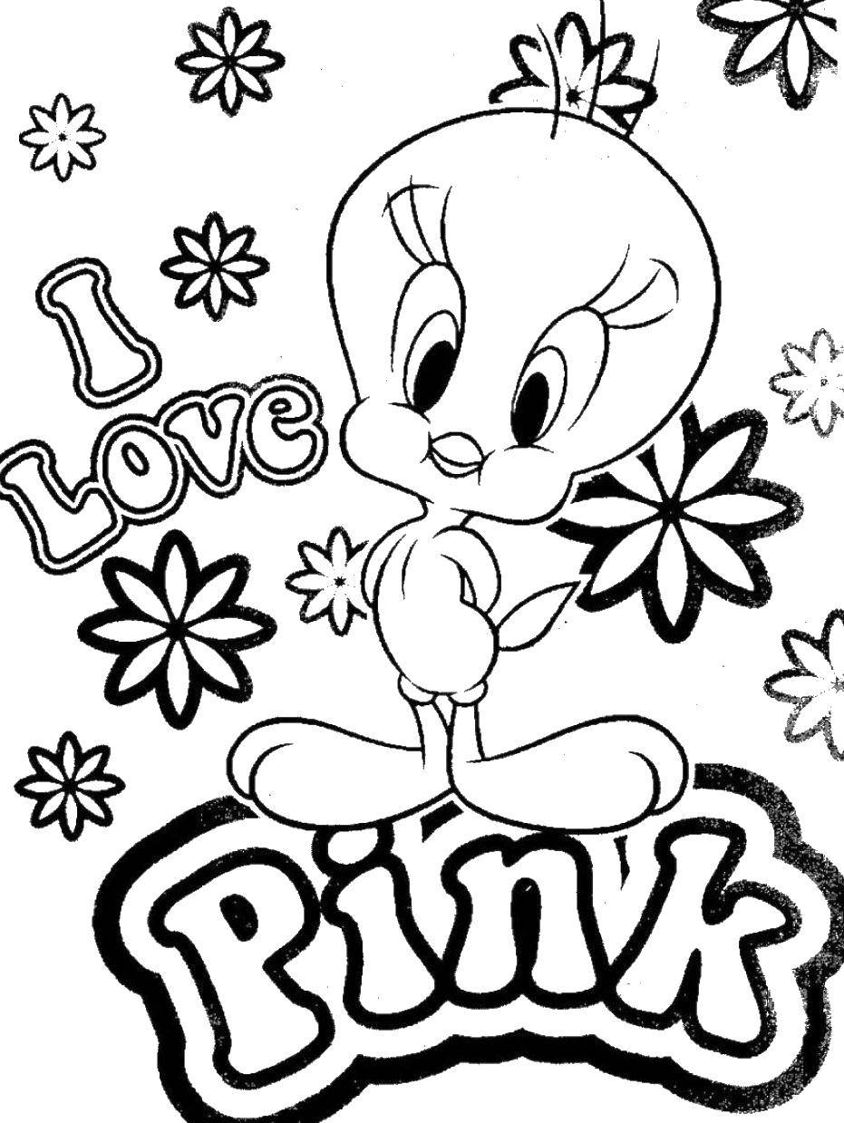 Coloring Canary Tweety. Category cartoons. Tags:  Twitty.